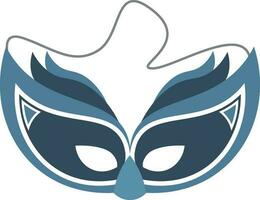 Flat style party mask icon in blue color. vector