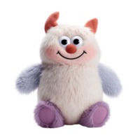 Soft plush toy funny monster isolated on the background. Generative AI. png