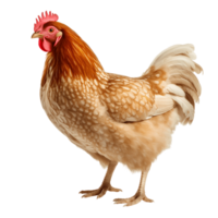 White-red chicken isolated on the background. Generative AI. png