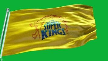 chennai super kungar flagga grön bakgrund video