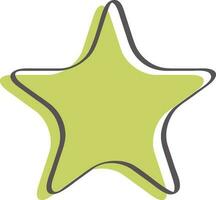 Shiny green star metal icon. vector