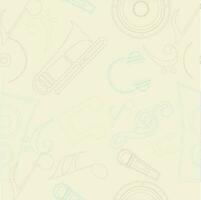 Illustration of colorful music notes with music instruments. vector