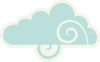 Flat style cloud icon in blue color. vector