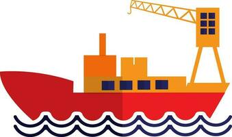 Illustration of a ship in flat style. vector