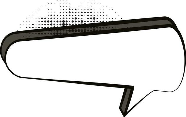 3D pop art style blank speech bubble.