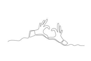 Hands make love shapes vector