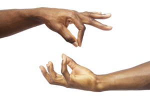 two black Hand gestures isolated on transparent background png