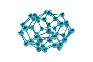 ai génératif 3d modèle de abstrait bleu molaculer structure png