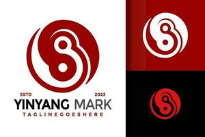 letra s yinyang equilibrar logo vector icono ilustración