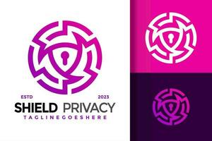 Shiled privacy colorful logo vector icon illustration