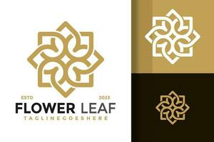 Flower leaf ornamental logo vector icon illustration