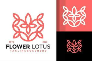 loto flor spa logo vector icono ilustración