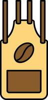 Illustration of Apron Icon in Yellow and Brown Color. vector