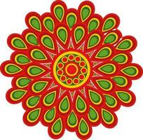 Colorful floral rangoli design. vector