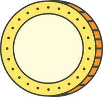 ilustración de moneda icono o símbolo en amarillo color. vector