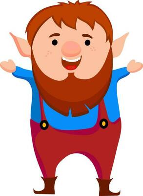 Cartoon character of funny elf.