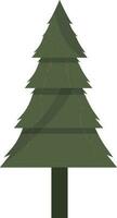 Green Xmas Tree Element In Flat Style. vector