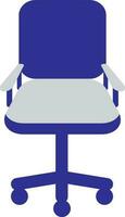 Illustration of rolling chair in icon for sitting. vector