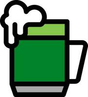 Beer Mug icon in green and black color. vector