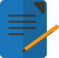 Notebook icon with pencil in half shadow for multimedia concept. vector