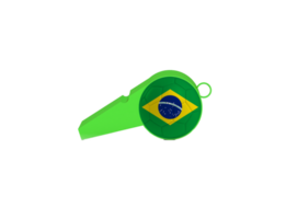 vissla för Brasilien utan bakgrund 3d illustration ai genererad png