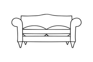 Sofa, linear style sign for mobile concept and web design. Symbol, logo illustration. vector graphics. Vector illustration