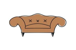 Sofa, linear style sign for mobile concept and web design. Symbol, logo illustration. vector graphics. Vector illustration