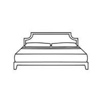 sencillo cama línea icono. vector ilustración aislado en un blanco antecedentes. mueble icono para plantillas, web diseño y infografía. vector