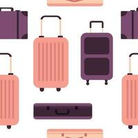Seamless pattern of suitcases for travel and leisure. Colorful color illustration highlighted on a white background vector