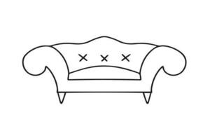 Sofa, linear style sign for mobile concept and web design. Symbol, logo illustration. vector graphics. Vector illustration