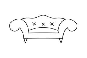 Sofa, linear style sign for mobile concept and web design. Symbol, logo illustration. vector graphics. Vector illustration