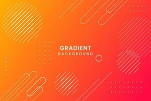 Orange magenta gradient geometric abstract background vector