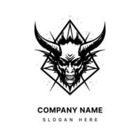 Harness the power of symbolism with a striking Baphomet head illustration logo design. Bold, mysterious, and evocative for a captivating brand. vector