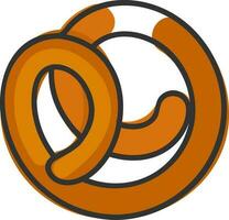 Pretzel Element In Brown Color. vector