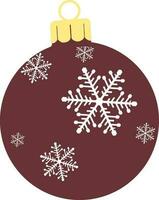 Christmas ball decorated with snowflake. vector