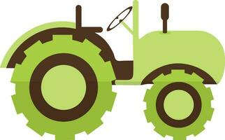 Green color of tractor icon in half shadow. vector