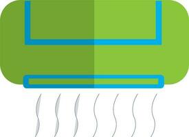 Green and blue air conditioner. vector