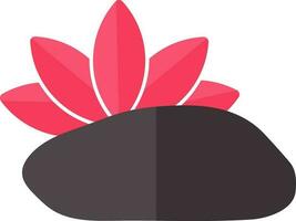 Lotus with stone icon for spa massage concept. vector