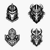 Knightly Armor Emblem  Create a bold and memorable logo design that showcases the strength and courage of a medieval knight. vector