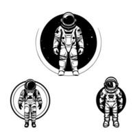 explorar nuevo fronteras con nuestra astronauta inspirado logo diseño. atrevido, futurista, y Listo a lanzamiento tu marca dentro espacio. vector