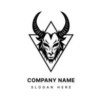 Embrace the enigmatic allure of the Baphomet head illustration logo design. Intriguing, occult inspired, and perfect for a brand that stands out. vector