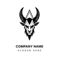 Embrace the enigmatic allure of the Baphomet head illustration logo design. Intriguing, occult inspired, and perfect for a brand that stands out. vector