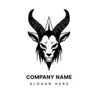 Harness the power of symbolism with a striking Baphomet head illustration logo design. Bold, mysterious, and evocative for a captivating brand. vector