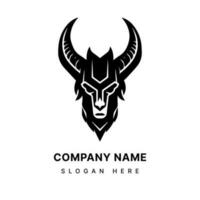 Harness the power of symbolism with a striking Baphomet head illustration logo design. Bold, mysterious, and evocative for a captivating brand. vector
