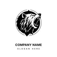 bear hand drawn logo design illustration vector