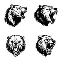 Hand drawn bear logo design illustration that combines elegance and playfulness. Suitable for children's brands, organic products, and creative ventures. vector