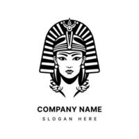 cleopatra mano dibujado logo diseño ilustración vector