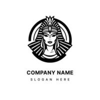 Captivating Cleopatra inspired logo design with a hand drawn touch, exuding elegance, power, and timeless allure. Perfect for luxury brands and beauty businesses. vector