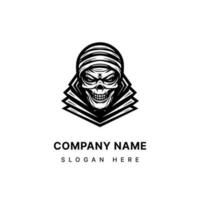 Embrace the macabre with this chilling mummy hand drawn logo design illustration. Bring a touch of horror to your projects, from gaming to apparel, with this spine tingling artwork. vector