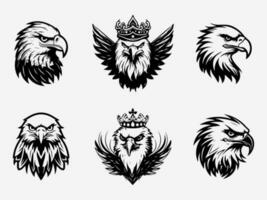 Graceful eagle logo design illustration symbolizing elegance and precision. Suitable for luxury, fashion, and wildlife conservation brands. Timeless and sophisticated. vector